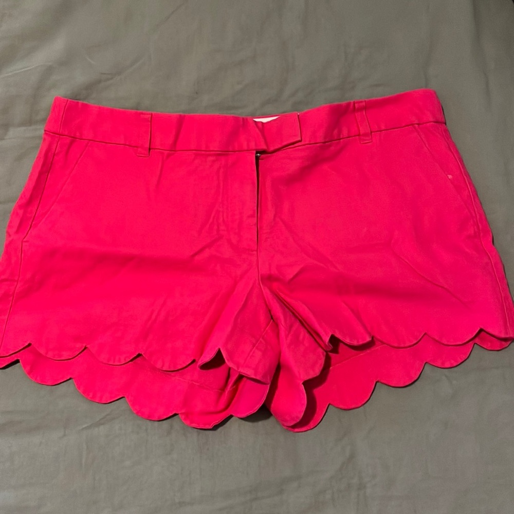 Pink size 14 J.Crew scalloped leg shorts
